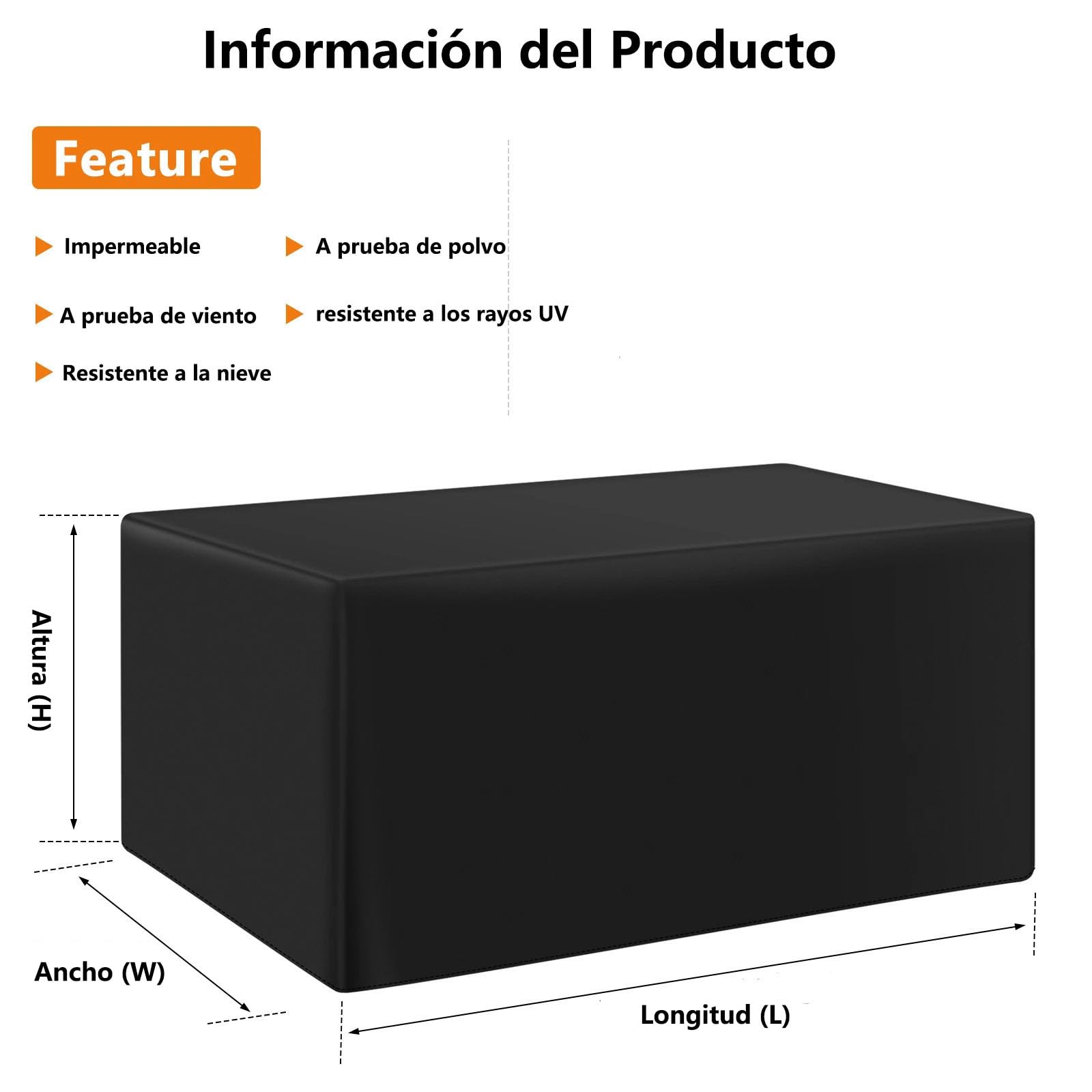 Coperture per Mobili da Giardino, 185x170x117cm 420D Resistente Tessuto Oxford Copertura, Antivento, Anti-UV, Copridivano Esterno Impermeabile Telo Copri Divano da Giardino - Nero