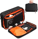 Teskyer Poche technique pour l'organisateur électronique MacBook Chargeur, Câbles, Power Bank, Disque dur, USB, Adaptateur, Sac d'organisateur de cordons de voyage portatifs multi-layer, étanche & Compact, grand(noir)