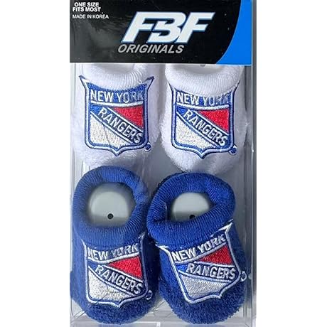 FBF - NHL Newborn Baby Boy's Rangers Bootie Socks