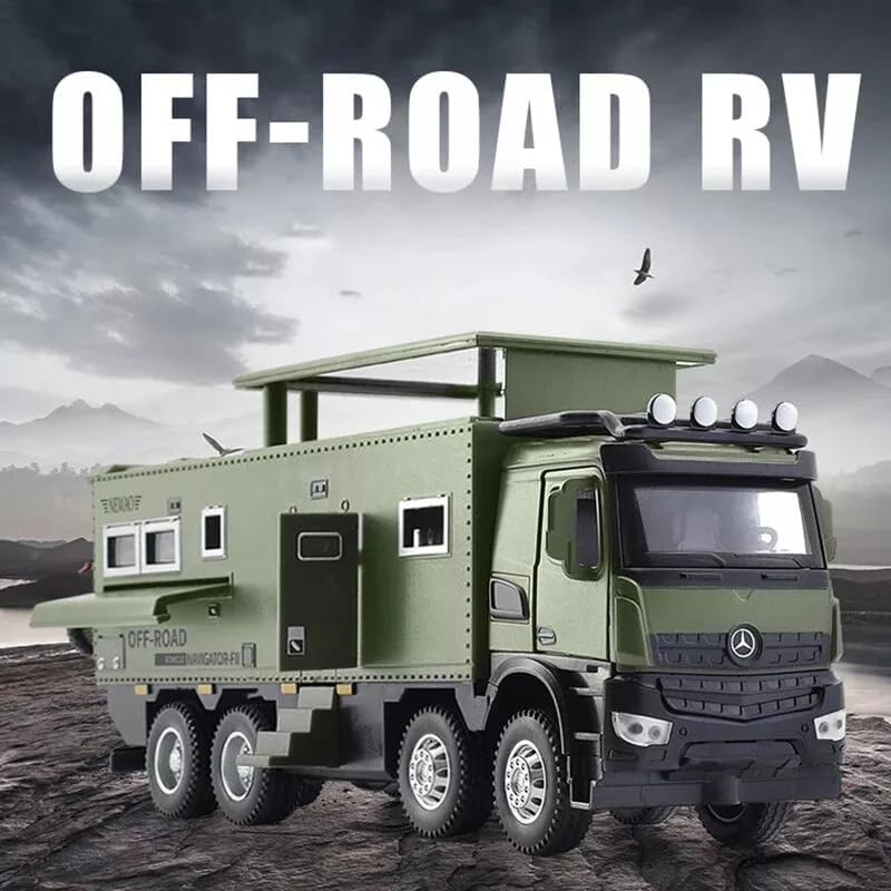 Image of Invite Enterprise 1:24 Off Road Motorhomes Diecast Metal Pull Back Car with 6 Openable Doors with Sound and Light Toy Decoration car Best Gift Toys for Kids 【Colors as Per Stock】