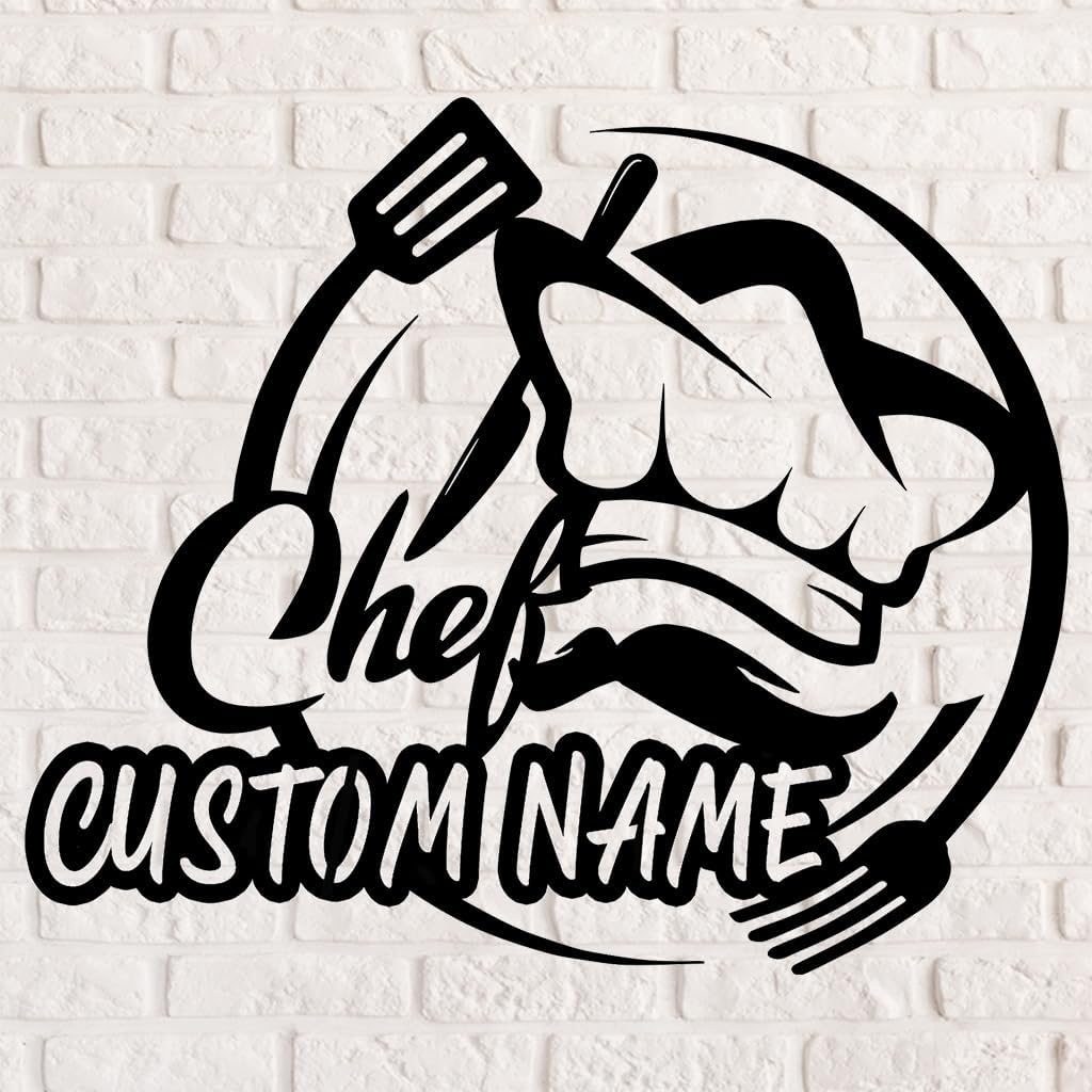 Custom Kitchen Metal Wall Art,Personalized Kitchen Name Metal Signs,Kitchen Decor With Led Light,10-24 inches Signs,Cooking lover gifts