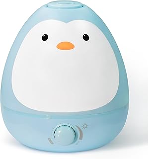 Earnest Living Baby 3-in-1 Cool Mist Humidifier with Essential Oil Diffuser + Nightlight, BPA Free Humidifier for Baby/Kids Bedroom, Nursery + Large Rooms, Whisper-Quiet, Auto Shut Off