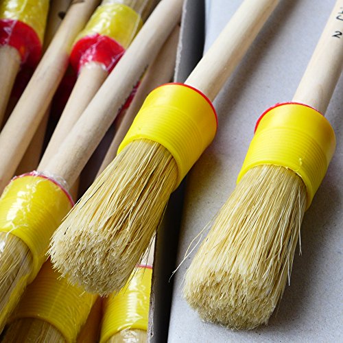 ROTIX-93121 12 Stück Ringpinsel Ø 20 mm Größe 2 Handwerkerqualität Rundpinsel Lackierpinsel helle Borste