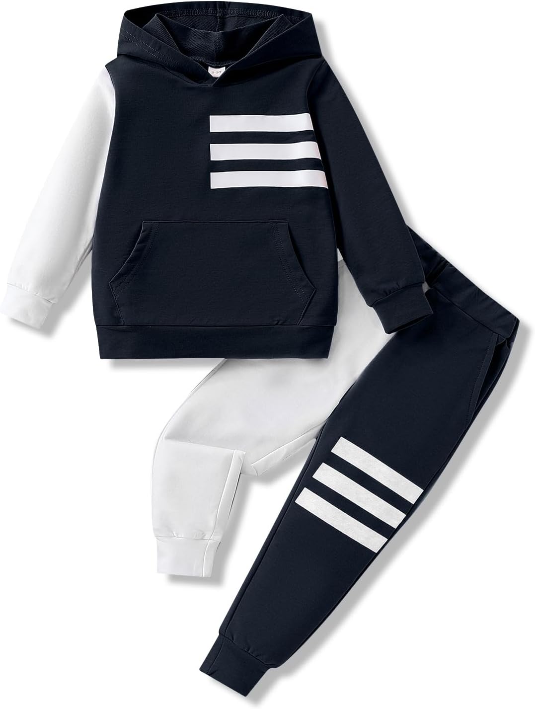 Klyatpxoen Size 2-6 Years Toddler Boys Clothes Color Blocking Hoodie and Casual Pants 2Pcs Kids Boys Fall Winter Outfits Set