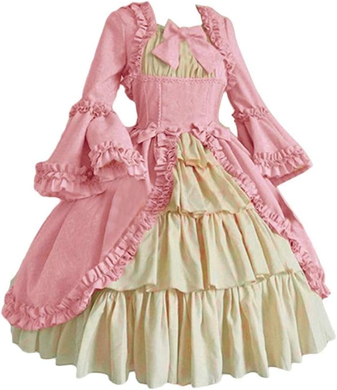 Generisch Lolita Avondjurken voor dames, zomerjurk, baljurk, feestelijke jurk, middeleeuwse kleding, cocktailjurk voor Halloween, carnavalskostuums, wit-ba, XL Generisch Lolita Avondjurken voor dames, zomerjurk, baljurk, feestelijke jurk, middeleeuwse kleding, cocktailjurk voor Halloween, carnavalskostuums, wit-ba, XL
