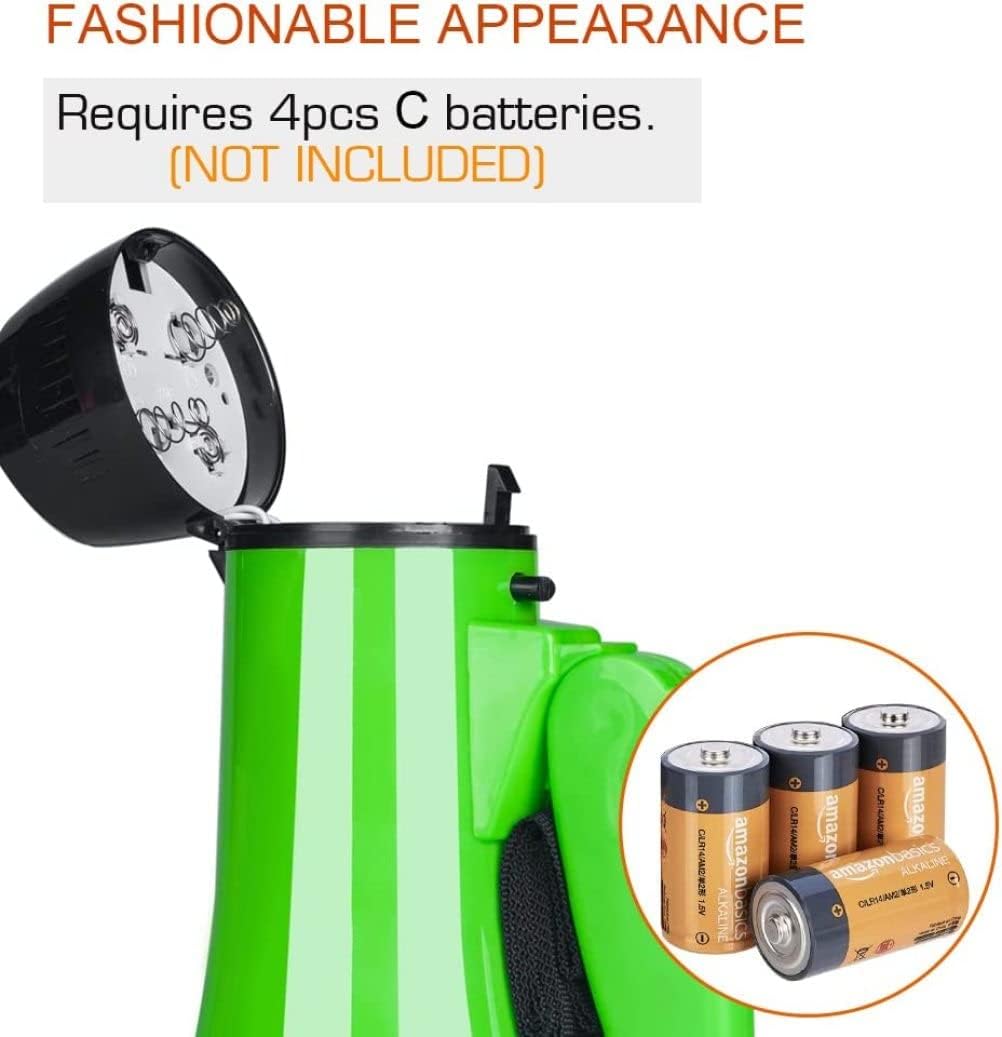 Portable Megaphone Portable Megaphone Bullhorn 20 Watt Power Megaphone Speaker Voice and Siren/Alarm Modes with Volume Control for Any Outdoor Sports Speaker Siren Bullhorn