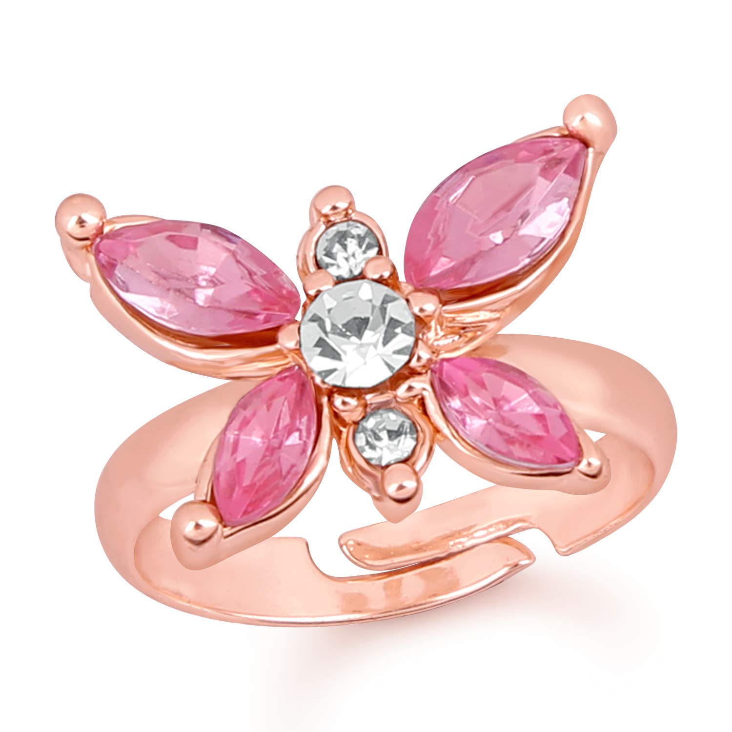 Mahi Rose Gold Plated Winged Butterfly Love Finger Ring with Crystal Stones for Girls and Women FR1103069Z (B083P1DH84) Amazon Price History, Amazon Price Tracker