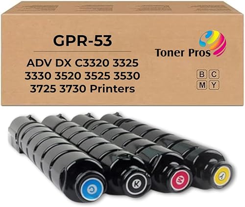 Toner Pros Tóner remanufacturado (GPR53) para Canon GPR-53 (GPR-53BK GPR-53C GPR-53M GPR-53Y) ImageRunner iR- ADV DX C3320 3325 3330 3520 3525 3530