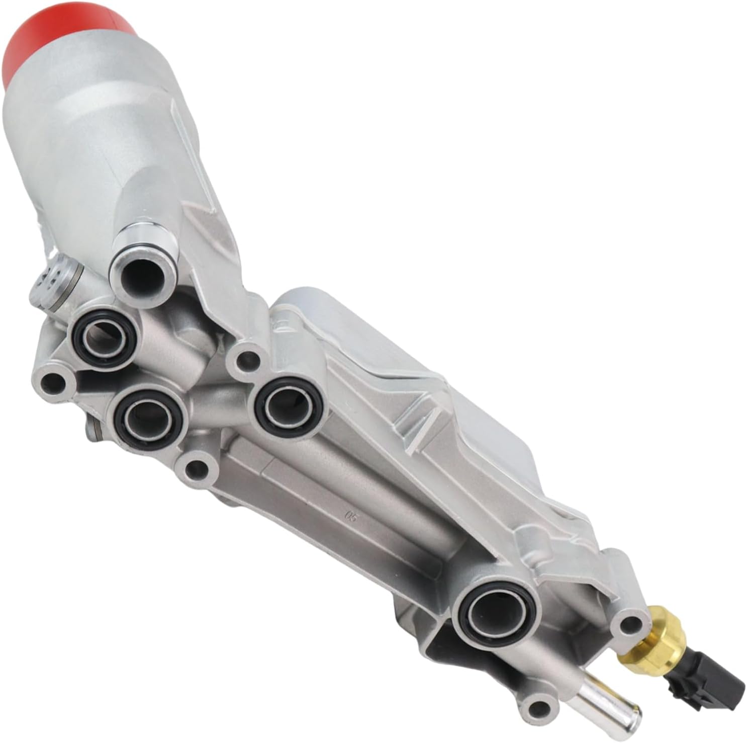 Engine Oil Cooler Filter Assembly Engine Oil Filter Adapter For 3.6L V6 Engine Replace# 68105583AF, 68105583AA, 68105583AB, 68105583AC (RED)