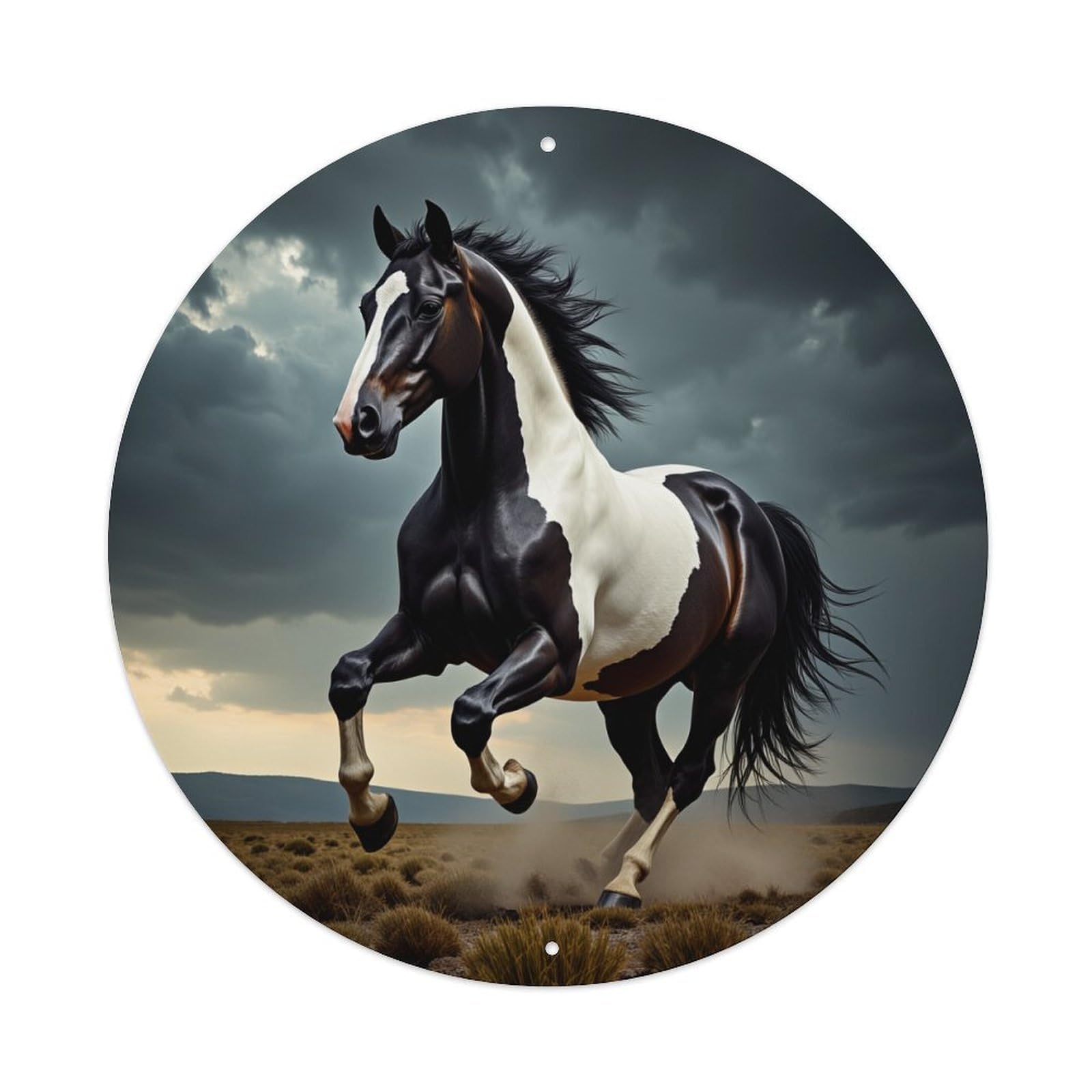 Jdfenggu Vintage Dramatic Horse Sky Desert Pattern Retro Metal Tin Sign, Metal Poster For Bar, Home, Man Cave, Kitchen, Laundry Room Art Decor 8X8 Inch