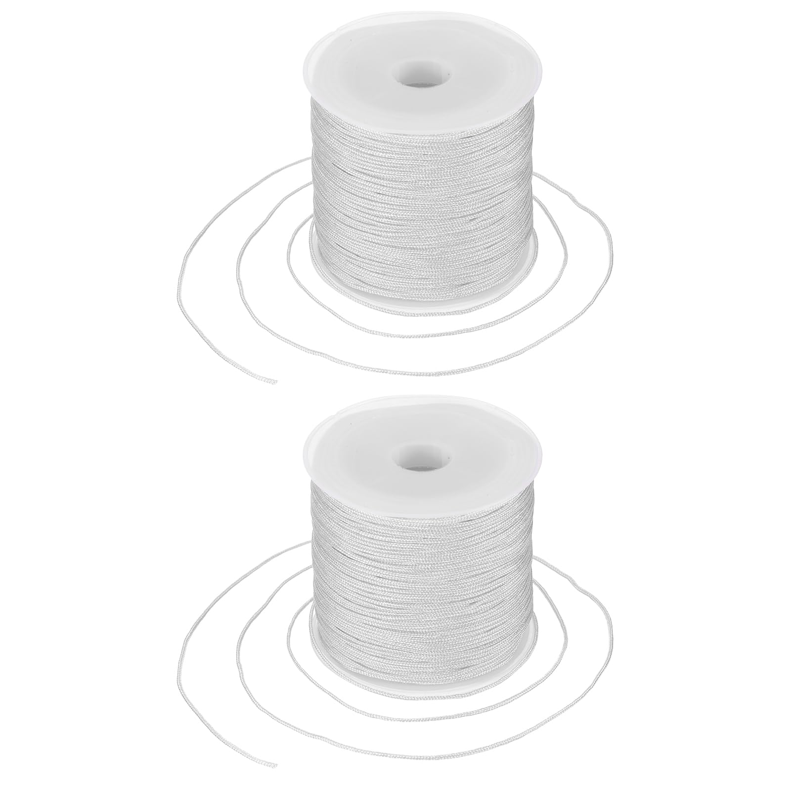 sourcing map 0.8mm Nylon String for Bracelets 44 Yards Silver Gray 2 Pcs