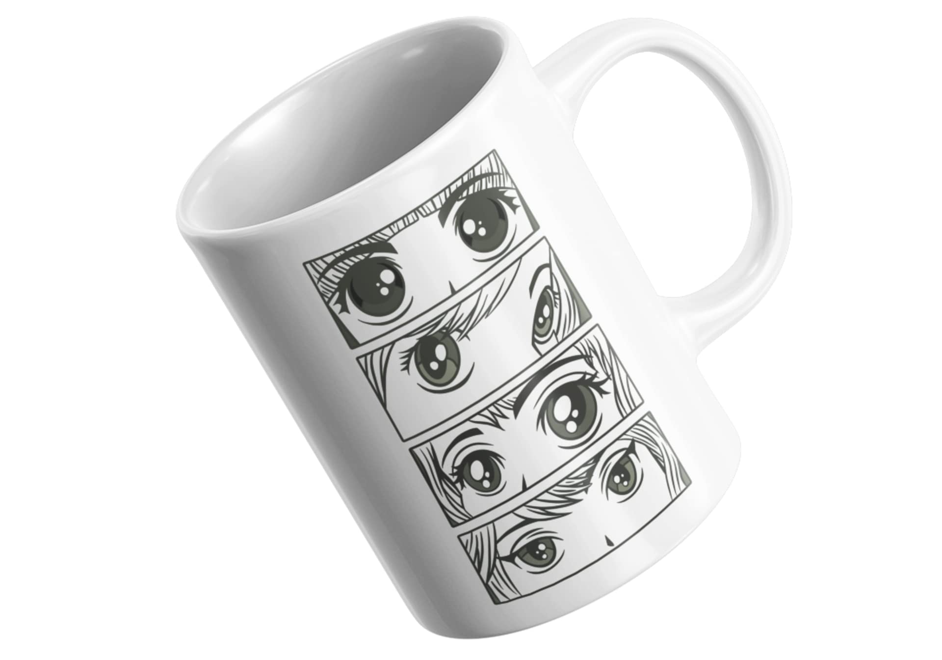 Anime Mug Otaku Merch - Manga Eyes Japan Mug - Manga Mug White Printed on Both Sides