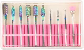 Conjunto de brocas de unhas, 10 peças de 2,35 mm arte de unhas cabeça de moagem de pele morta brocas de unhas conjunto de cabeça de polimento para manicure pedicure casa salão de beleza