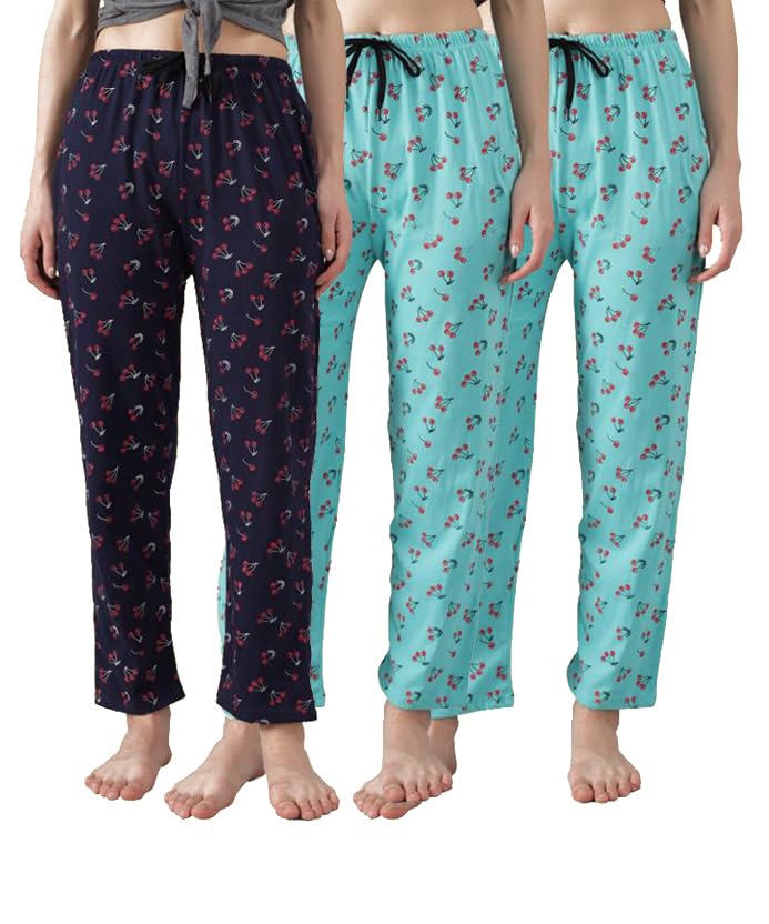 Image of Printed Womens Pyjama Night Pant, Soft Cotton Fabric, Casual Wear (Pack of 3)