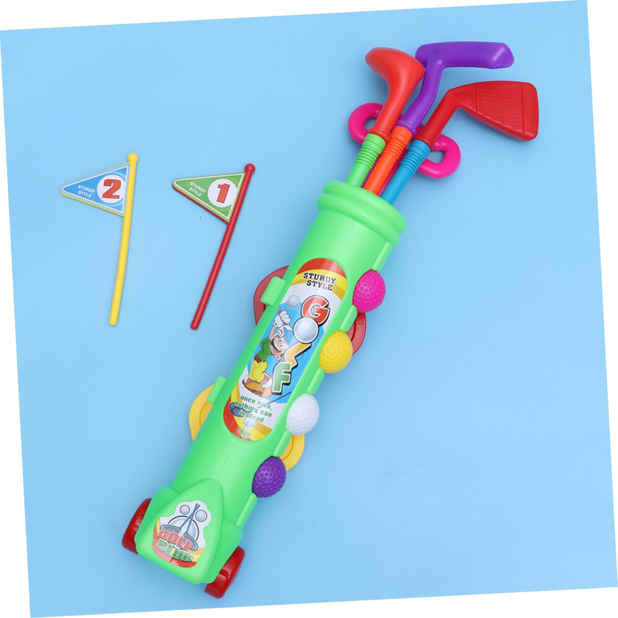 Set Golf per Bambini 2 Pezzi in Plastica Verde, Gioco Educativo