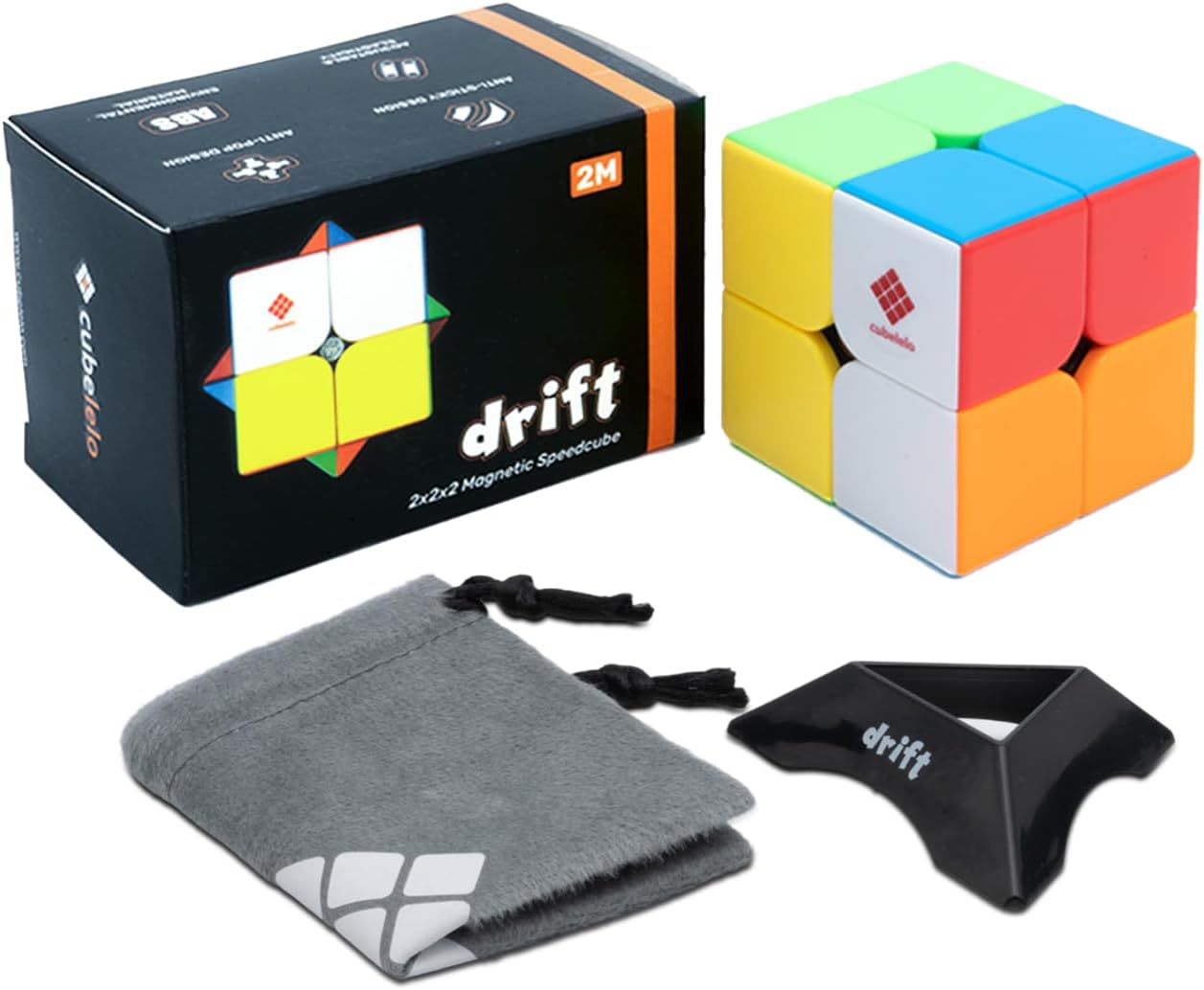 Cubelelo Drift 2M 2x2 (Magnetic) Stickerless Magic Speedcube for Kids & Adults Speedy Brainstorming Puzzle Cube (Multicolor)