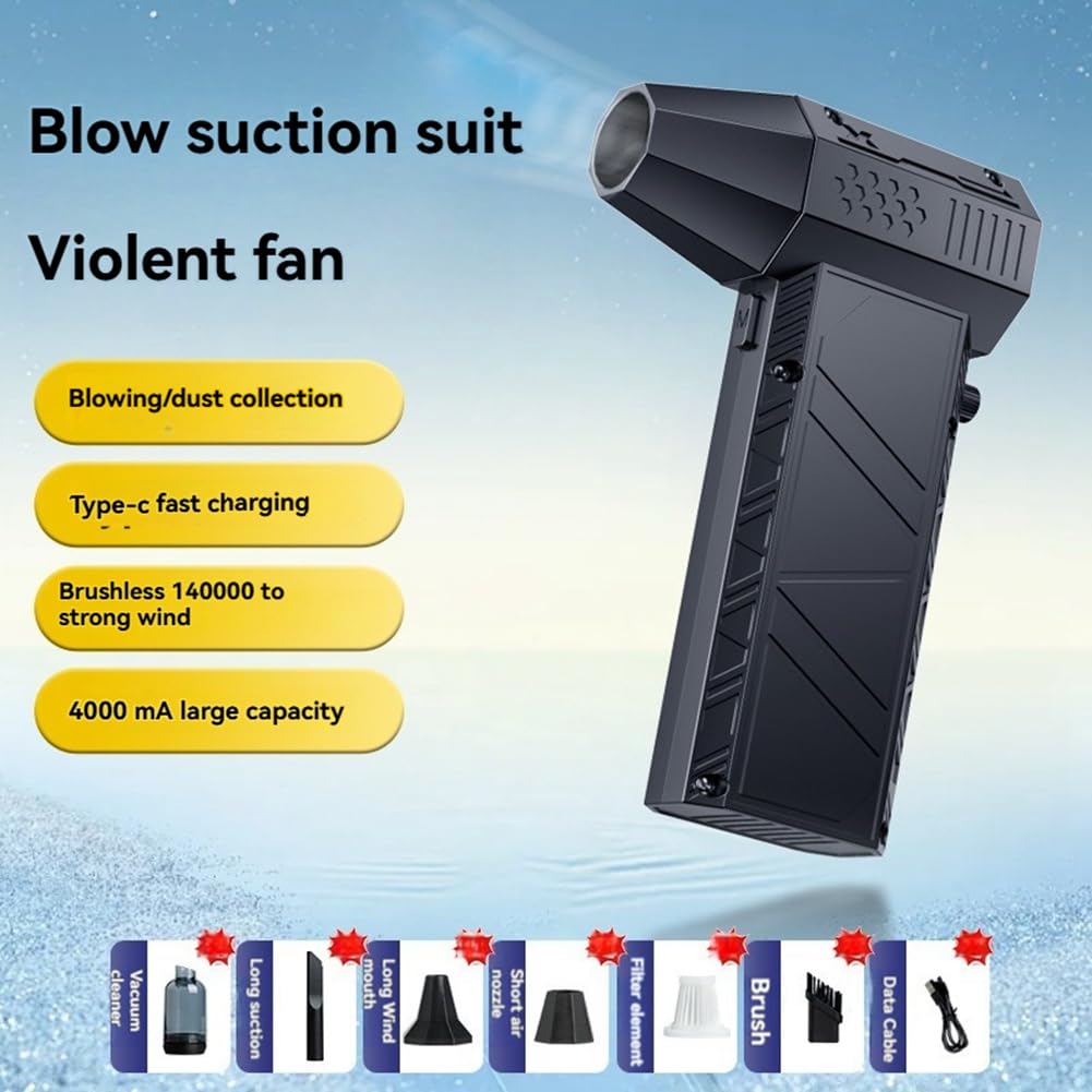 Mini X6 Violent Fan Puissant Ventilateur à Jet Turbo sans balais de 140 000 tr/min pour outils électriques d'extérieur et maison
