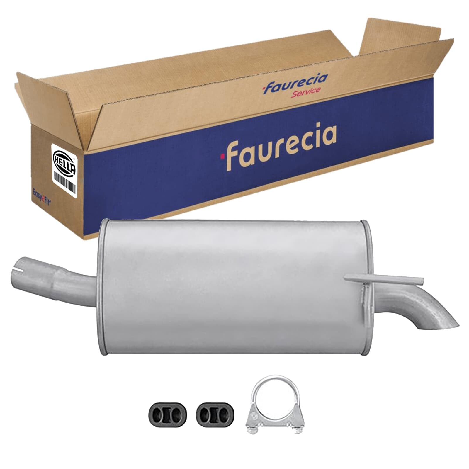 HELLA 8LD 366 030-821 Tłumik końcowy - Easy2Fit® Kit - z tyłu - jednoczęściowy - Komplet z elementami do montażu