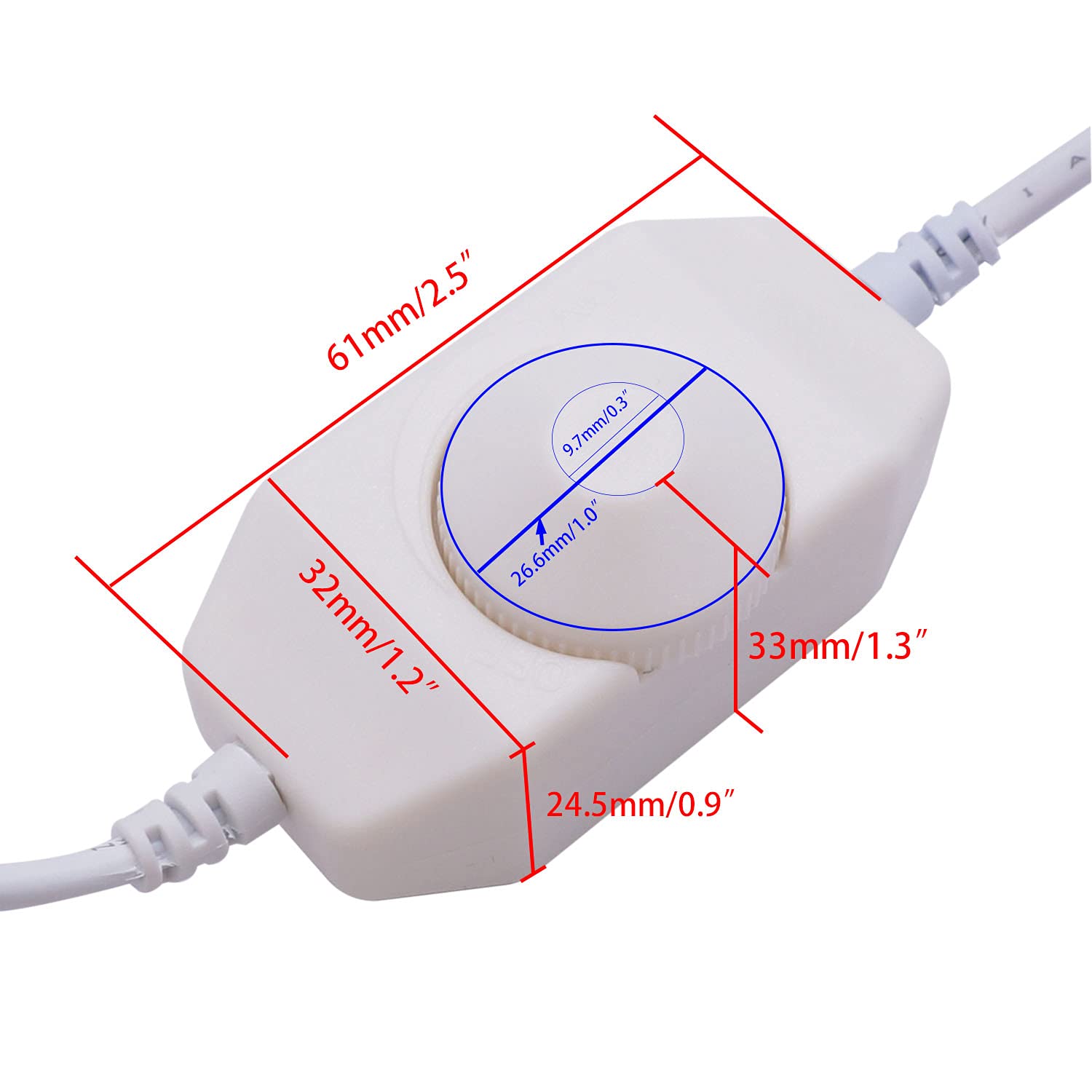 weideer 2 unids tira de luces LED atenuador DC12V-24V Rotary Dimmer interruptor para tiras LED luz de cuerda LED 3528 5050 5630 blanco K-018-W
