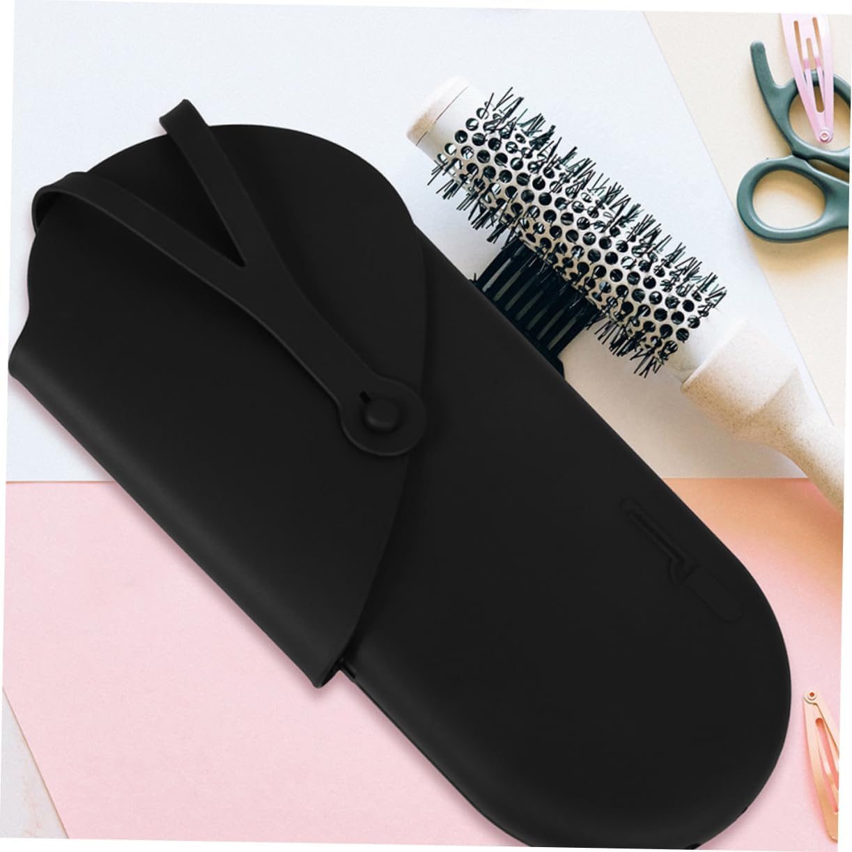 Vaguelly 2pcs Curling Iron Pouch Heat Insulation Pad Hair Straightener Organizer Travel Storage Bag for Hair Styling Tools