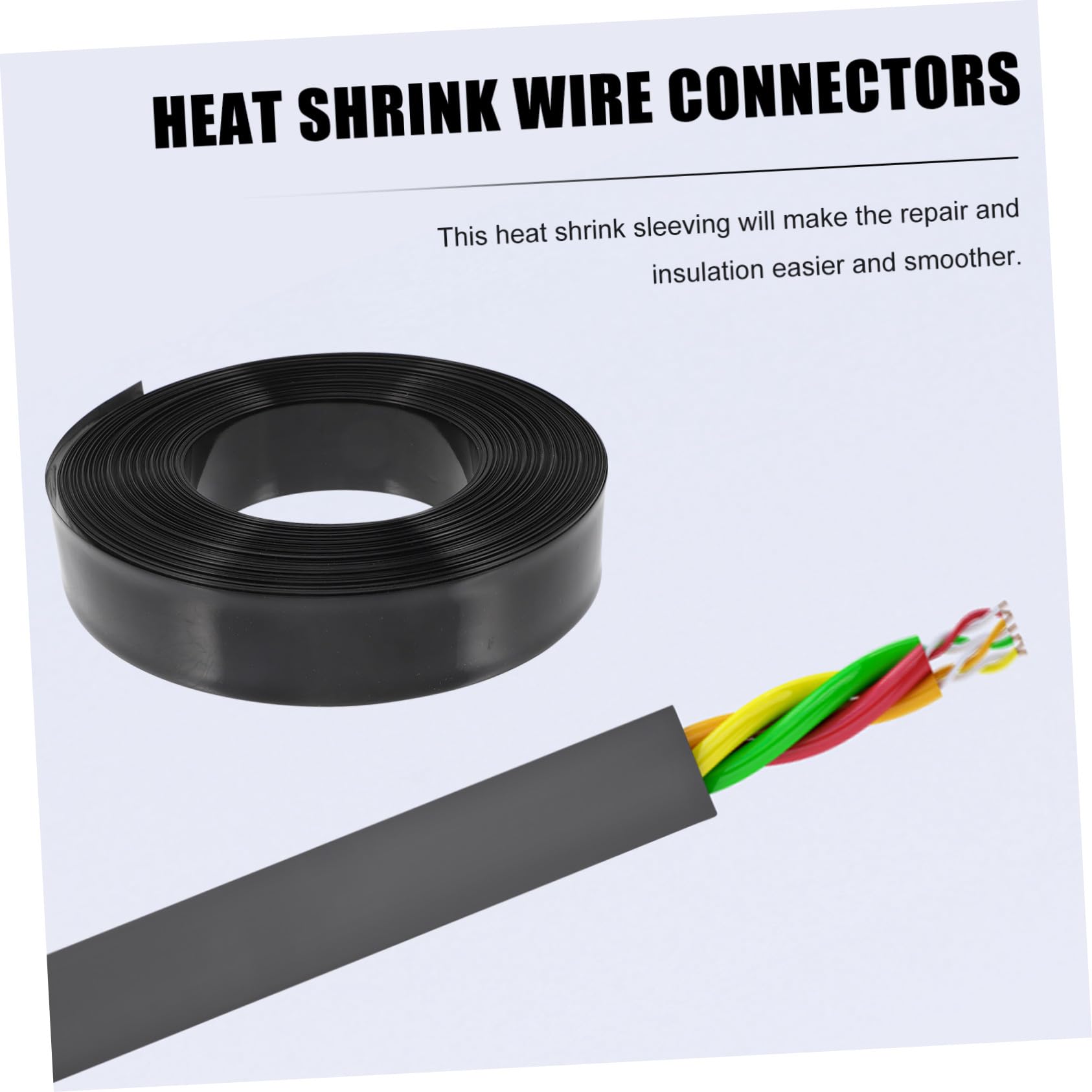 Guaina Termorestringente PVC Nero Tubo Isolante per Fili Cavi Automotive Industriale Resistente Isolamento Adesivo Interno