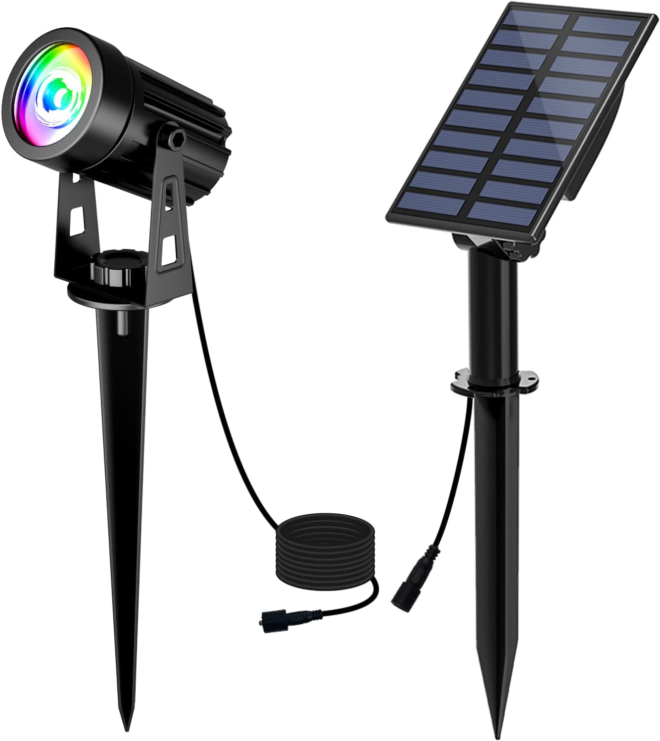 TSUN RGB Solar Spotlights, Color Changing Solar Landscape Spotlights