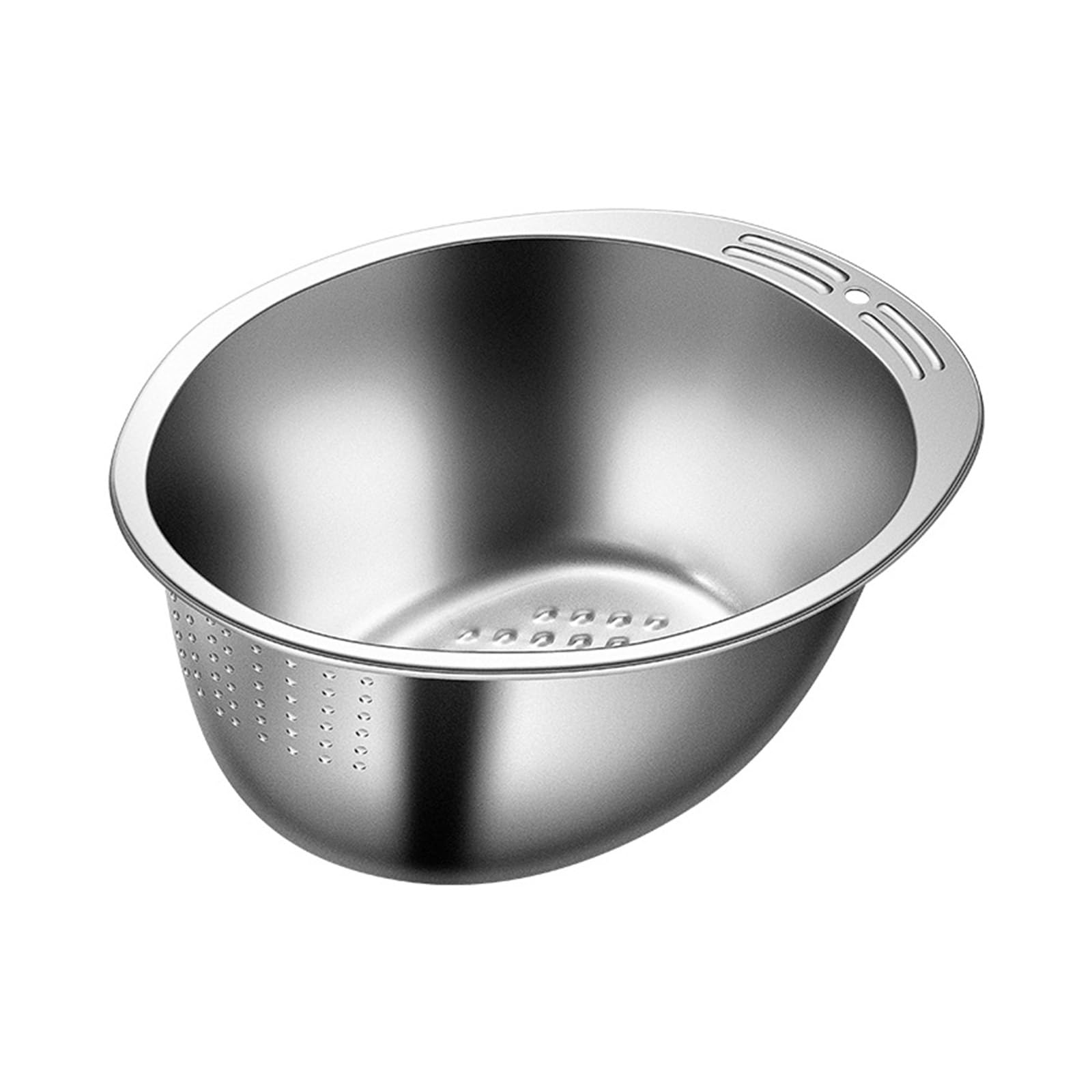 Tsophreniq 304Stainless Steel Kitchen Bowl Vegetable Washing Tool Fruit Washing Bowl Efficient Kitchen Colander for Food Vegetable Food Colander