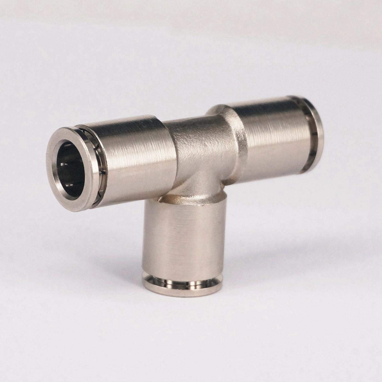 Connessione pneumatica rapida, raccordi pneumatici Misura tubo O/D 10mm Pneumatico in ottone nichelato a 3 vie nel raccordo del connettore Impianto idraulico for raccordo aria a sgancio rapido