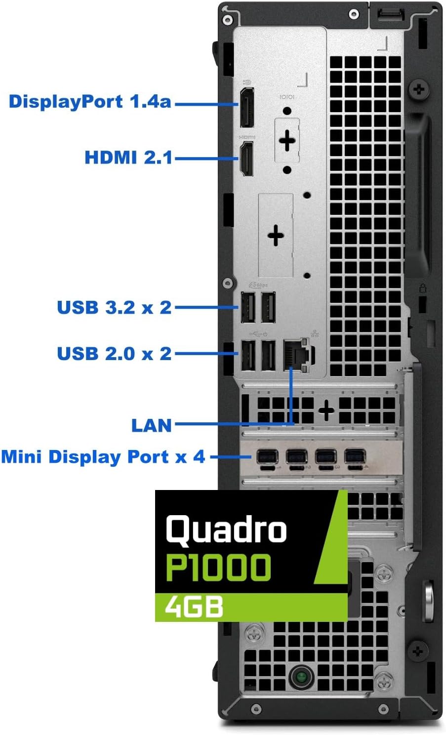 Dell Pro Slim QCS1250 SFF Desktop, Intel Ultra 5-235 (Beats i7-14700), 32GB DDR5, 1TB NVMe SSD, Nvidia Quadro P1000 4GB, WiFi 6E, BT, USB-C, DP/HDMI, Windows 11 Pro, Business Computer – Black