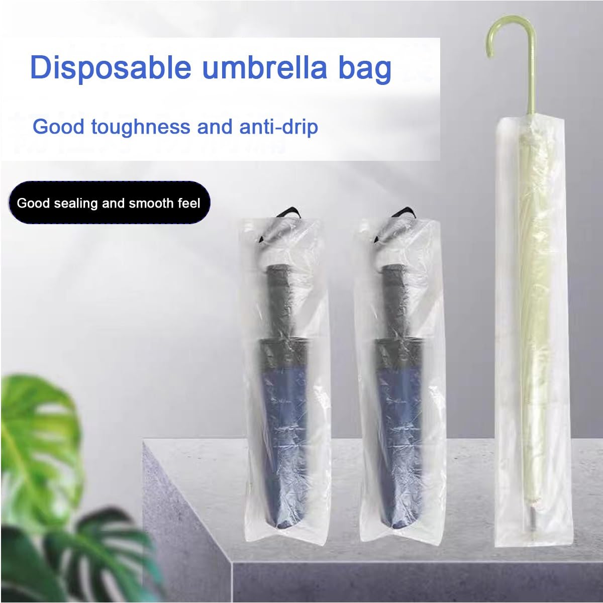 Fundas for paraguas mojados, bolsas de lluvia for paraguas de ajuste universal resistente, 500 piezas de bolsas transparentes desechables for paraguas húmedos, funda de plástico for paraguas mojados (