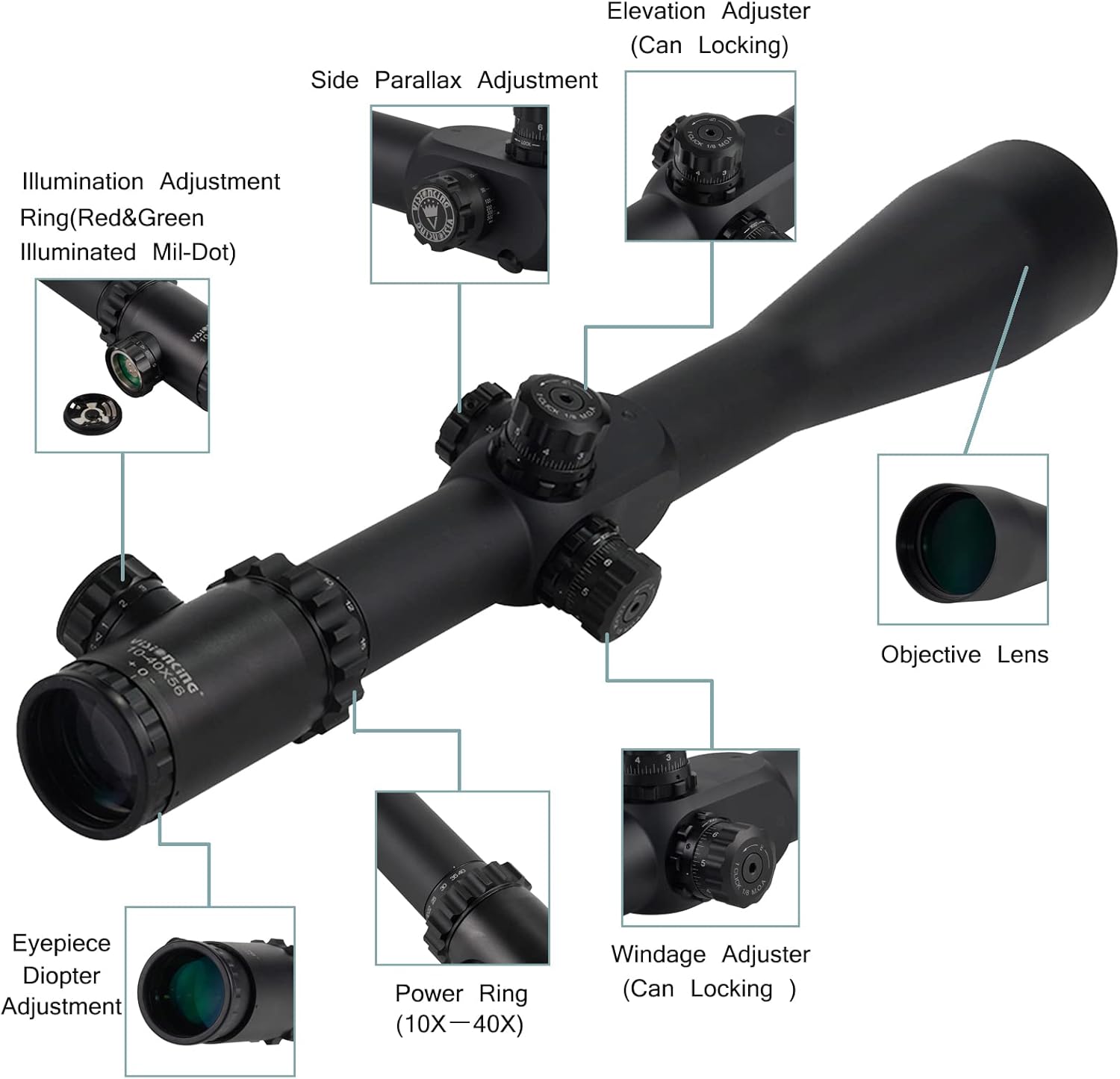 Visionking 10 40x56 Illuminated Crosshair Hunting Image