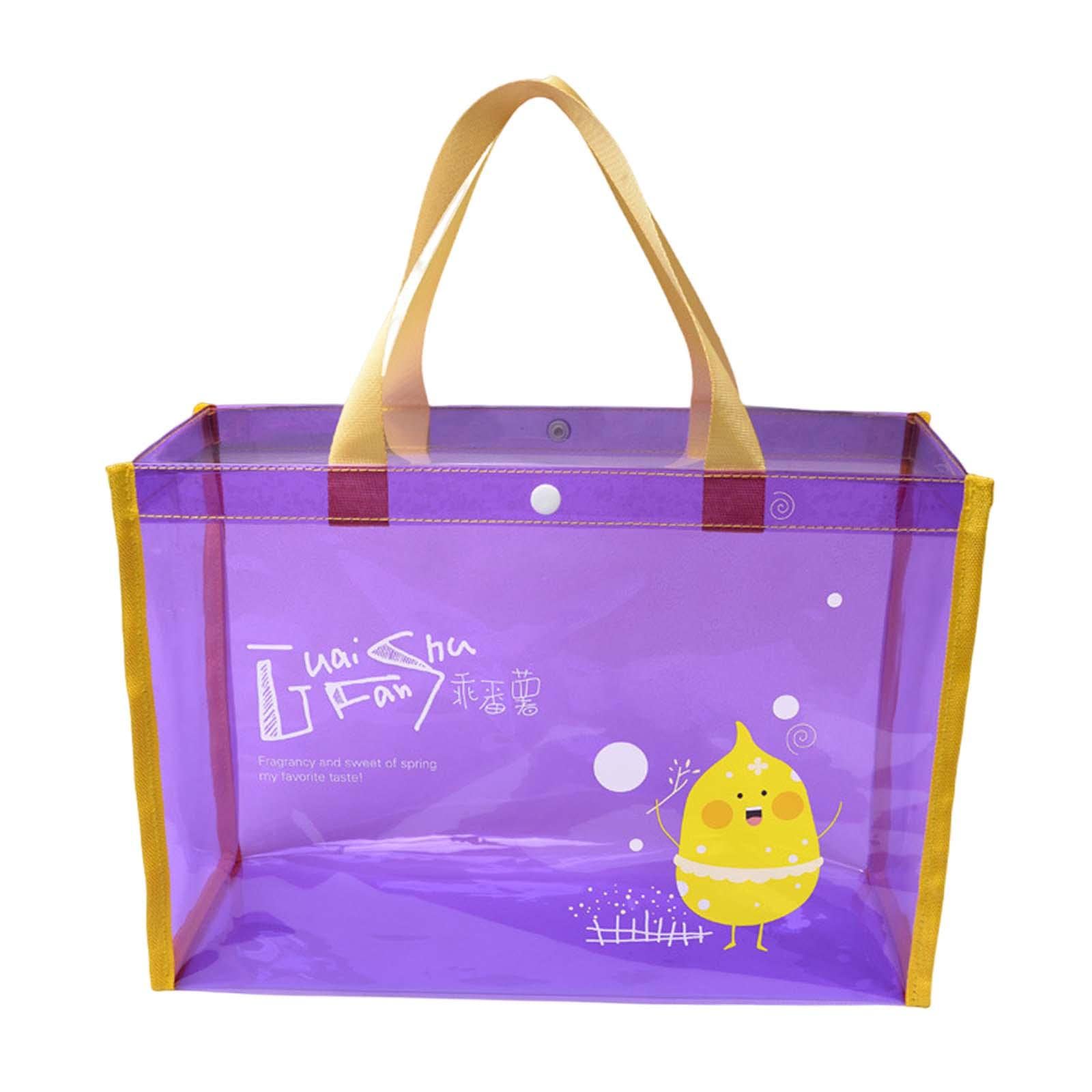 Clear Waterproof Bag Compact Beach Tote Bag for Sports Swimming Vacation Purple-image-22
