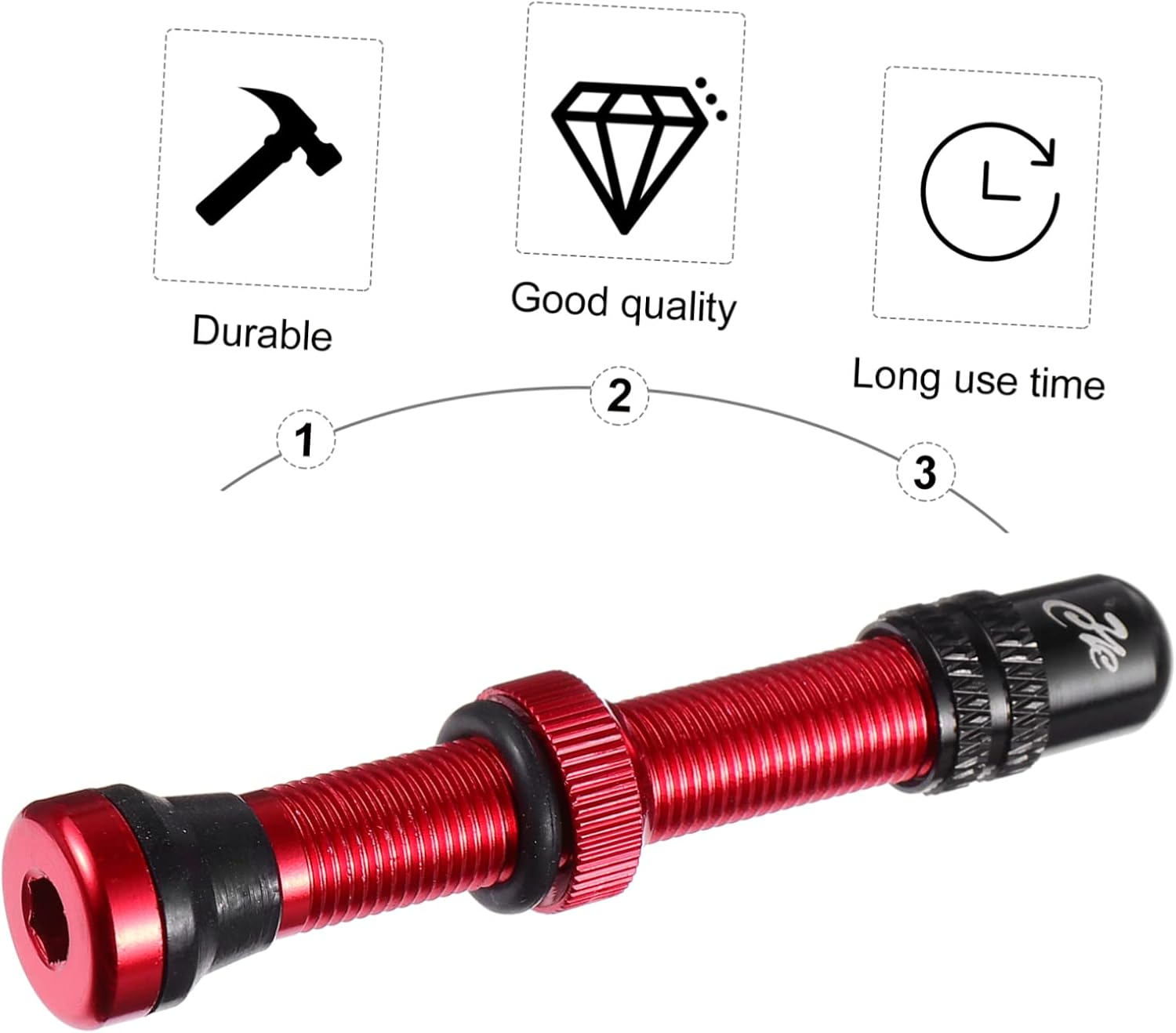 ABOOFAN Aluminum Alloy Tire Stem 60mm for Tubeless Bike Air Valve Accessory for Cycling Compatible Mountain and Road Bikes