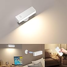 YiLaie Indoor Wall Light, Magnetic Wall Lamp with 4000 mAh Battery, Brightness Adjustment, 360° Rotation, LED Touch Wall Light, Bedroom Wall Light, Reading Lamp in Bed