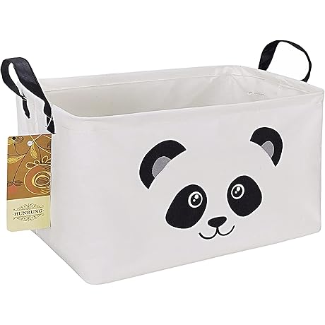HUNRUNG Rectangle Panda Canvas Easter Basket