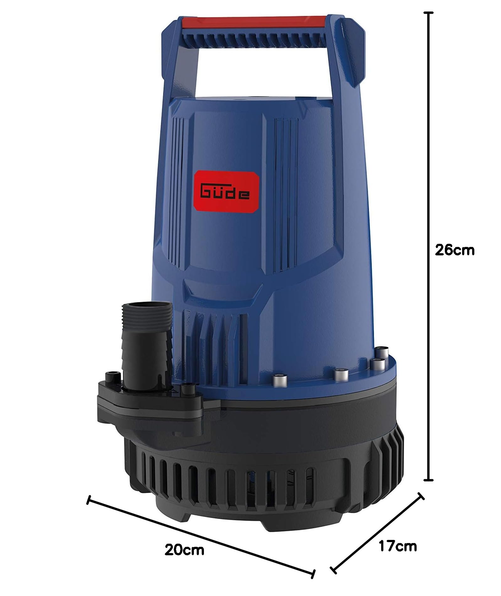 Güde Akku Regenfasspumpe RFP 18-201-23 (18 V, 2000 l/h, max. Förderhöhe 7 m, Kabellänge 3 m, max. Eintauchtiefe 2,5 m, Akkupack 2,0 Ah, Schnellladegerät, Ladezeit ca. 1 h)