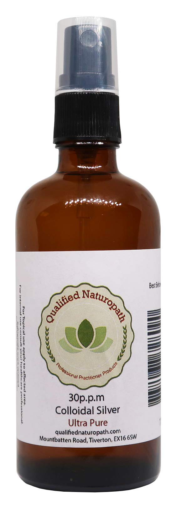 Colloidal Silver Spray 30ppm – 110ml x1 - in Glass Bottle with Atomiser Top