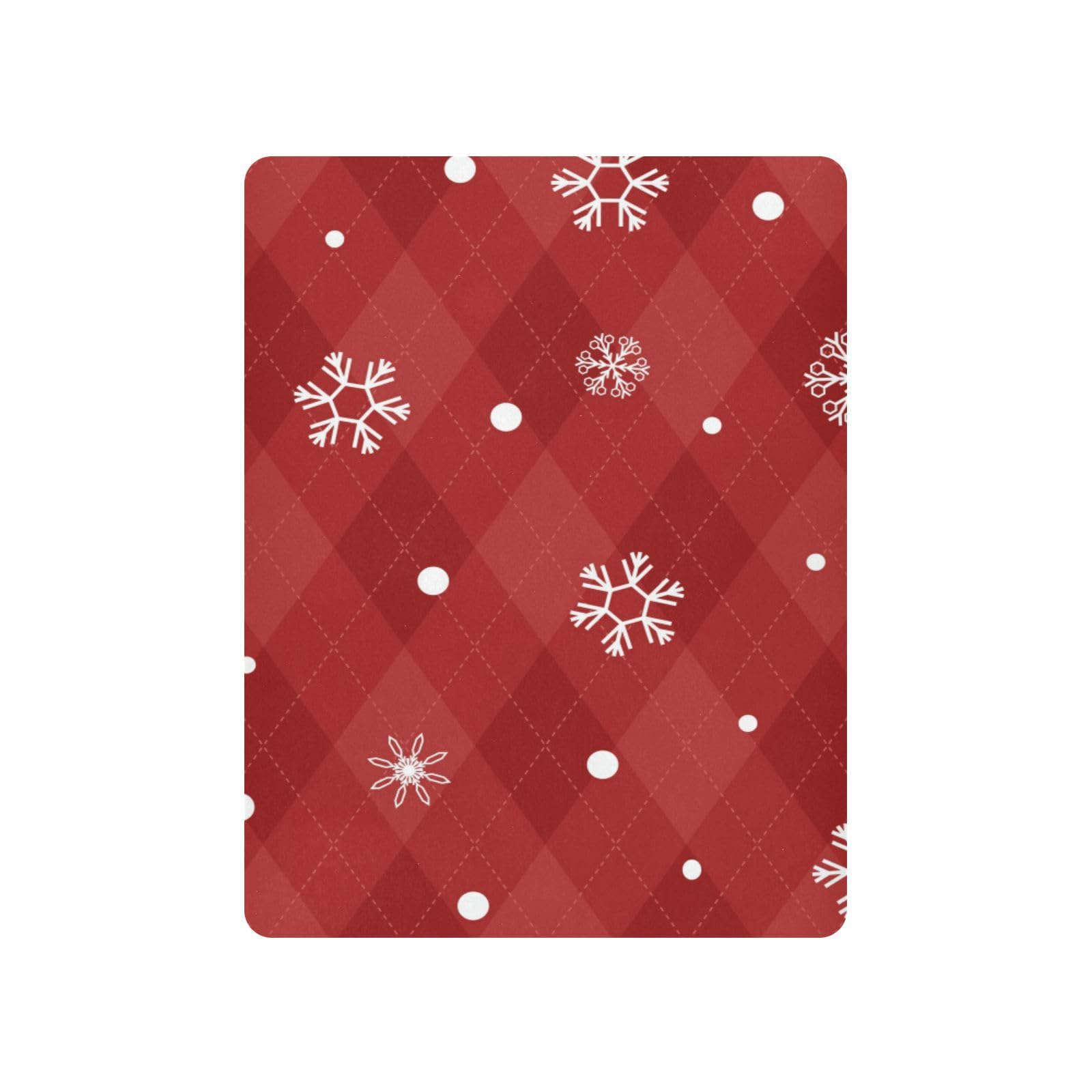 Moudou Christmas Snowflake Plaid Playard Sheet for Boy Girls, Soft Breathable Fitted Toddler Sheet for Standard Playard Bed Mattress, 39 x 27 x 5 Inch