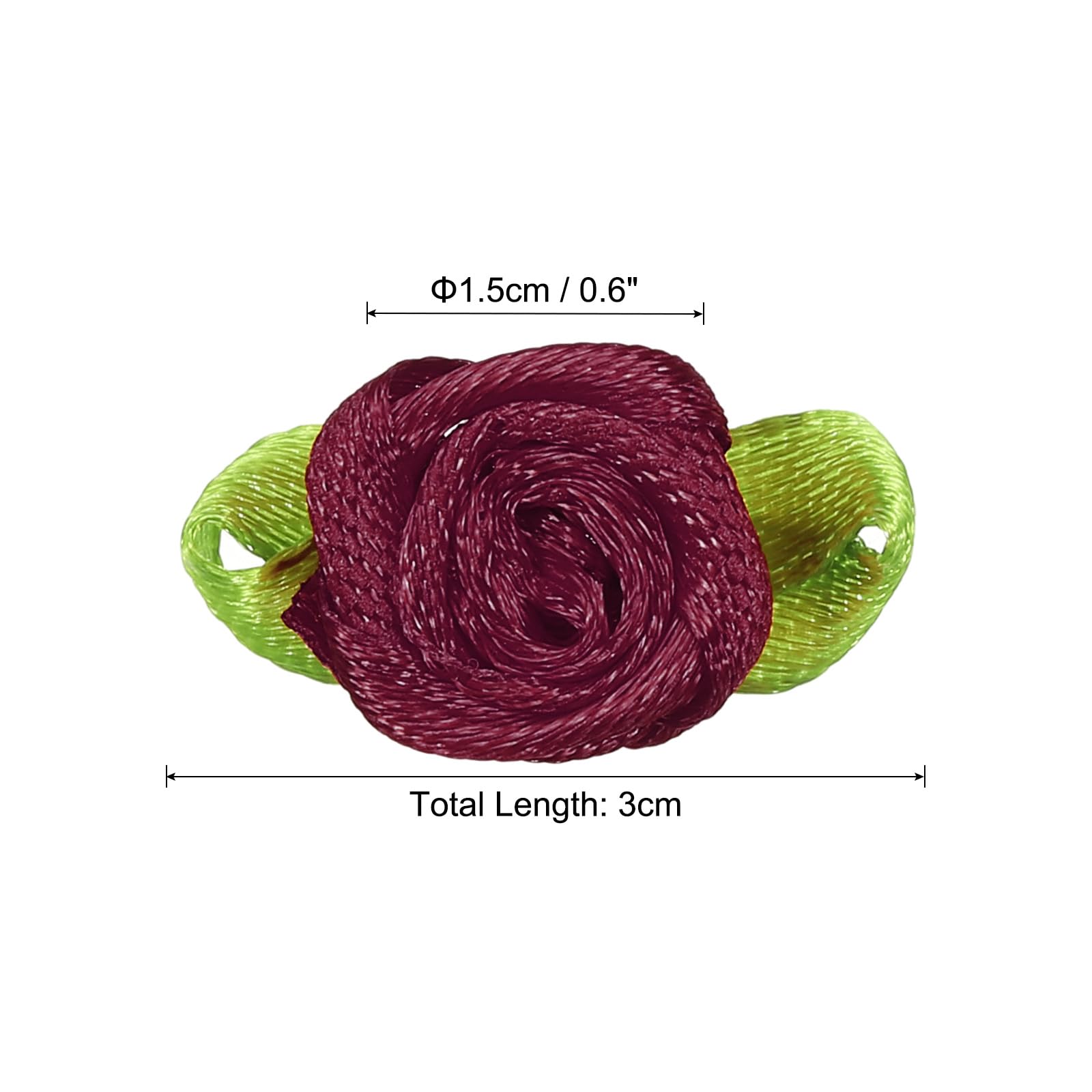 PATIKIL 15mm Tiny Satin Ribbon Rose - Image 2