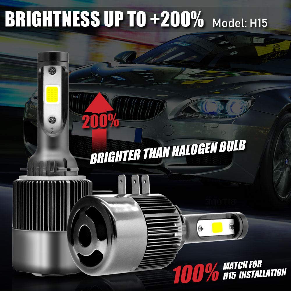 H15 9 V-32 V 55 W samochodowy reflektor LED 6000 K biały 11000 lm zestawy zamienne, halogenowe / ksenonowe żarówki zamienne, żarówki do reflektorów, wodoszczelność IP68, 2 szt. / zestaw