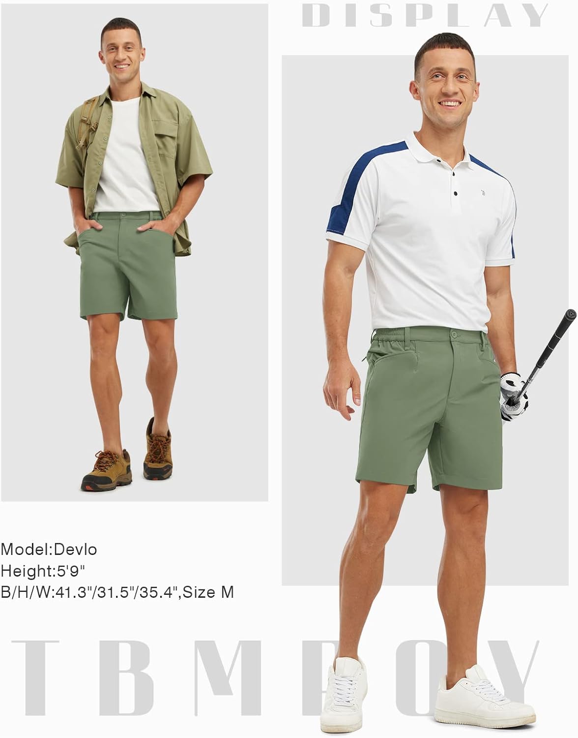 TBMPOY Men's Golf Shorts 7" Stretch Dress Casual Elastic Waist Short Quick Dry Lightweight Hiking Shorts with 4 Pockets - Image 7