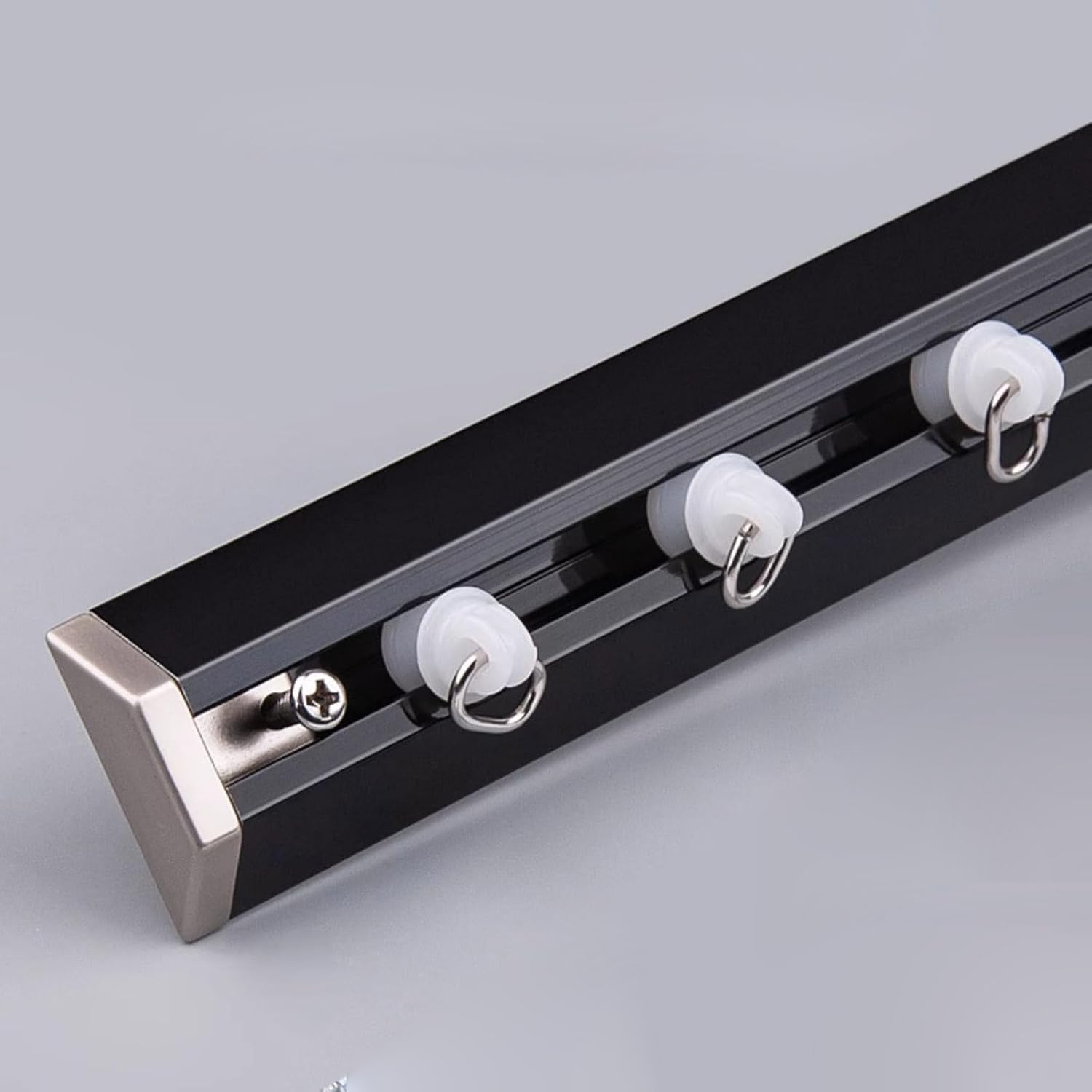 Double Row Curtain Track Silent Heavy Duty Drop Ceiling for Curtains-Room Divider,V-Shaped Ultra-Thin Curtain Track - No Drill Room Divider Rod, Space-Saving Sliding Curtain Rails for Easy I