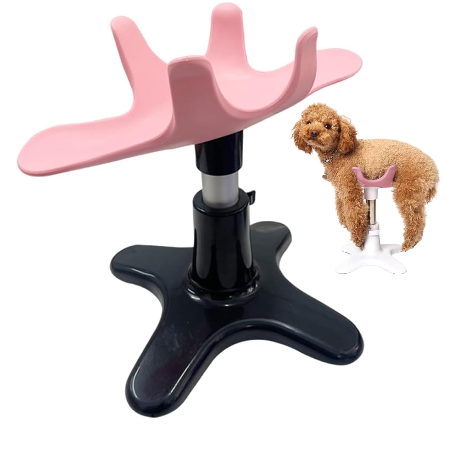 Soporte para Aseo De Perros, Soporte Giratorio para Perros, Soporte De Goma para Mascotas, Altura Ajustable De 9.3 A 13.2 Pulgadas, para Bañar, Recortar Y Criar Pink