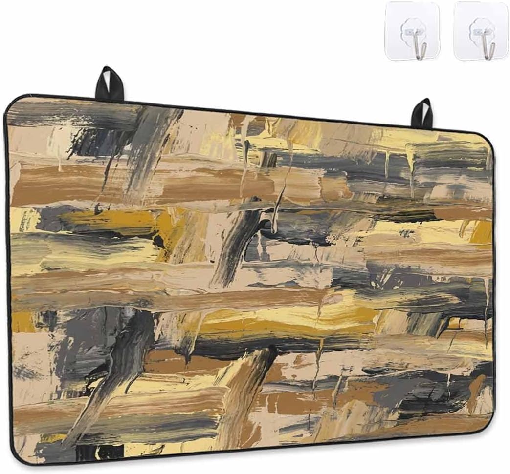 Stove Top Cover Ombre Yellow Graffiti Stove Cover for Electric Stove Top Abstract Modern Painting Glass Cooktop Covers Anti-Slip Mat Heat R esistant Countertop Protector Kitchen Decor 28.5"x20.5"