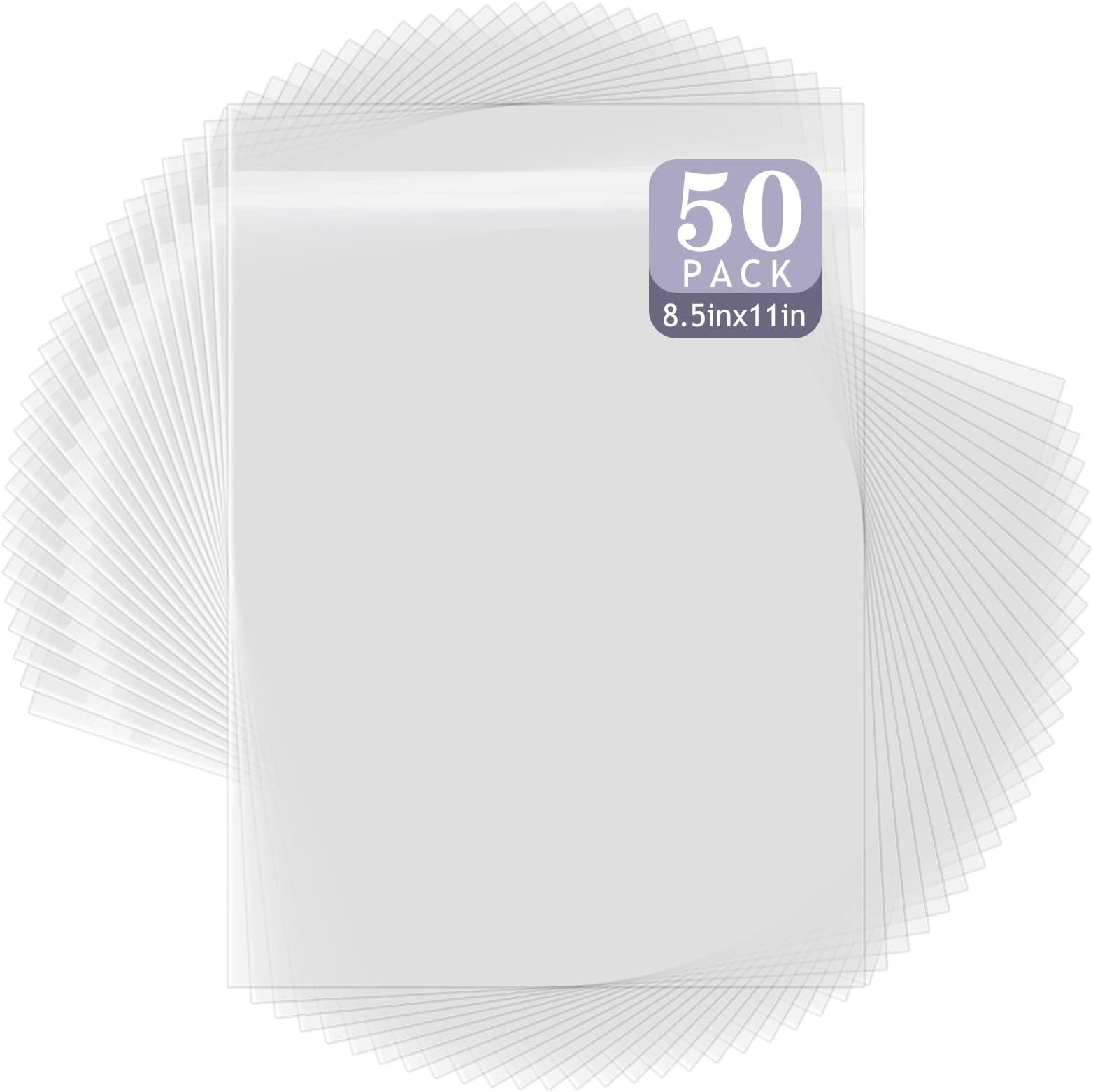 Plastic Envelopes Golden State Art, 100 Pack 8 3/8x 10 1/8 Inches Crystal Clear Sleeves Storage Bags Bundle With 25 Pack 8x10 Backing Boards Clear Pocket Sleeves
