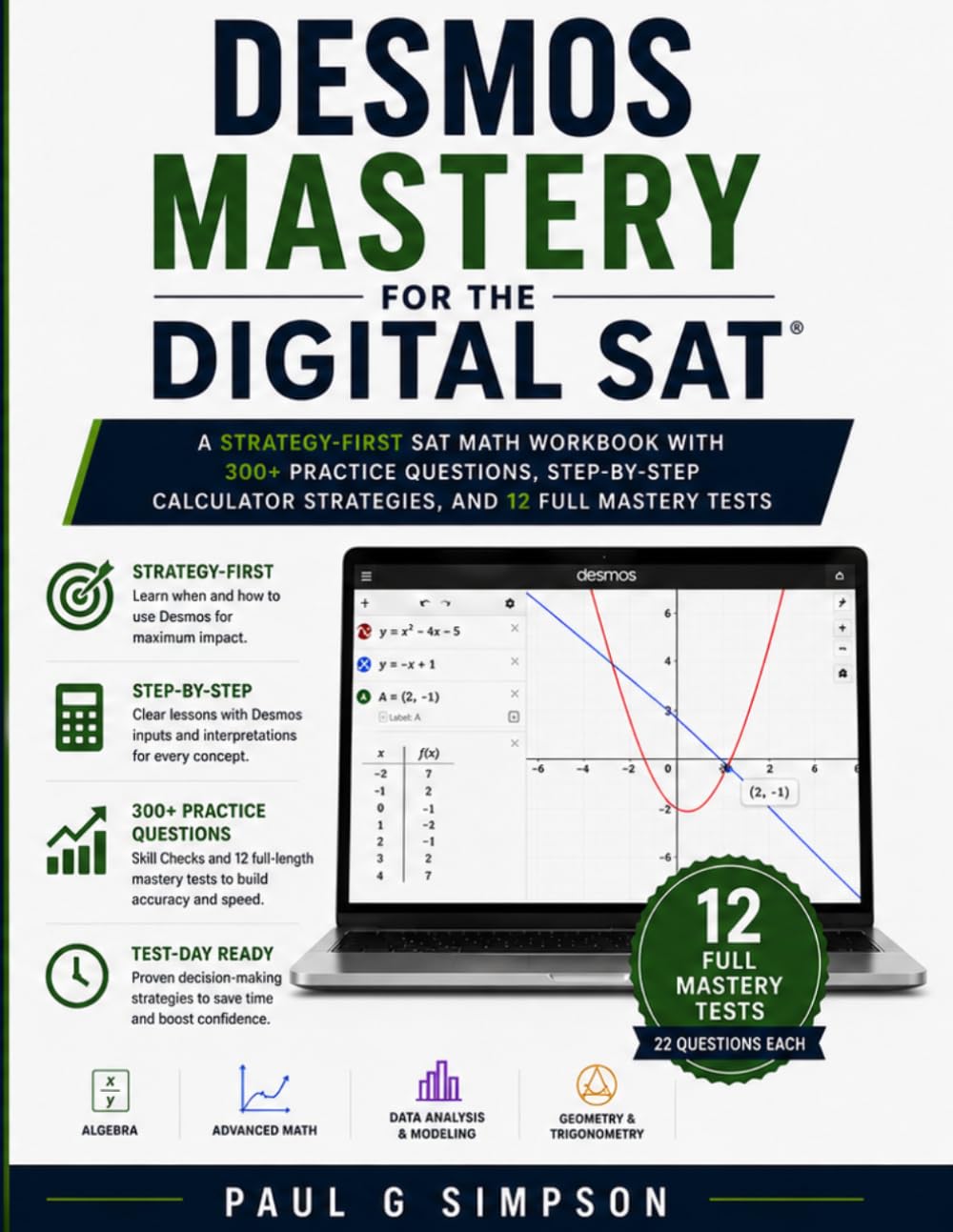 Desmos Mastery for the Digital SAT: A Strategy-First SAT Math Workbook with 300+ Practice Questions, Step-by-Step Calculator Strategies, and 12 Full ... Complete Practice for the Digital SAT Test)