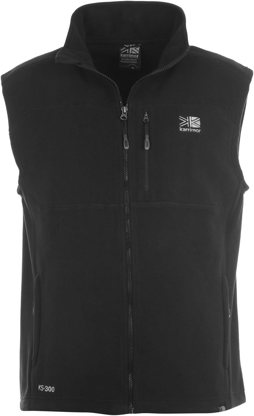 Mens Fleece Gilet Sleeveless Jacket Zip Warm Black XS