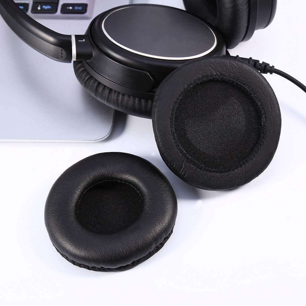 Queen.Y Coussins Souples Coussins de Rechange en Mousse Coussinets d'oreille Coussinets en Cuir PU Mousse Souple pour Casque Casque Noir