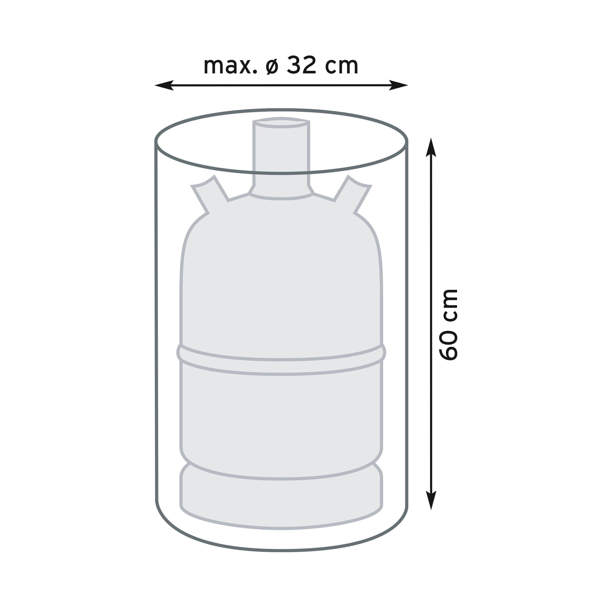 Schutzhülle für 11 kg Gasflasche 32 x 60 cm wetterfest