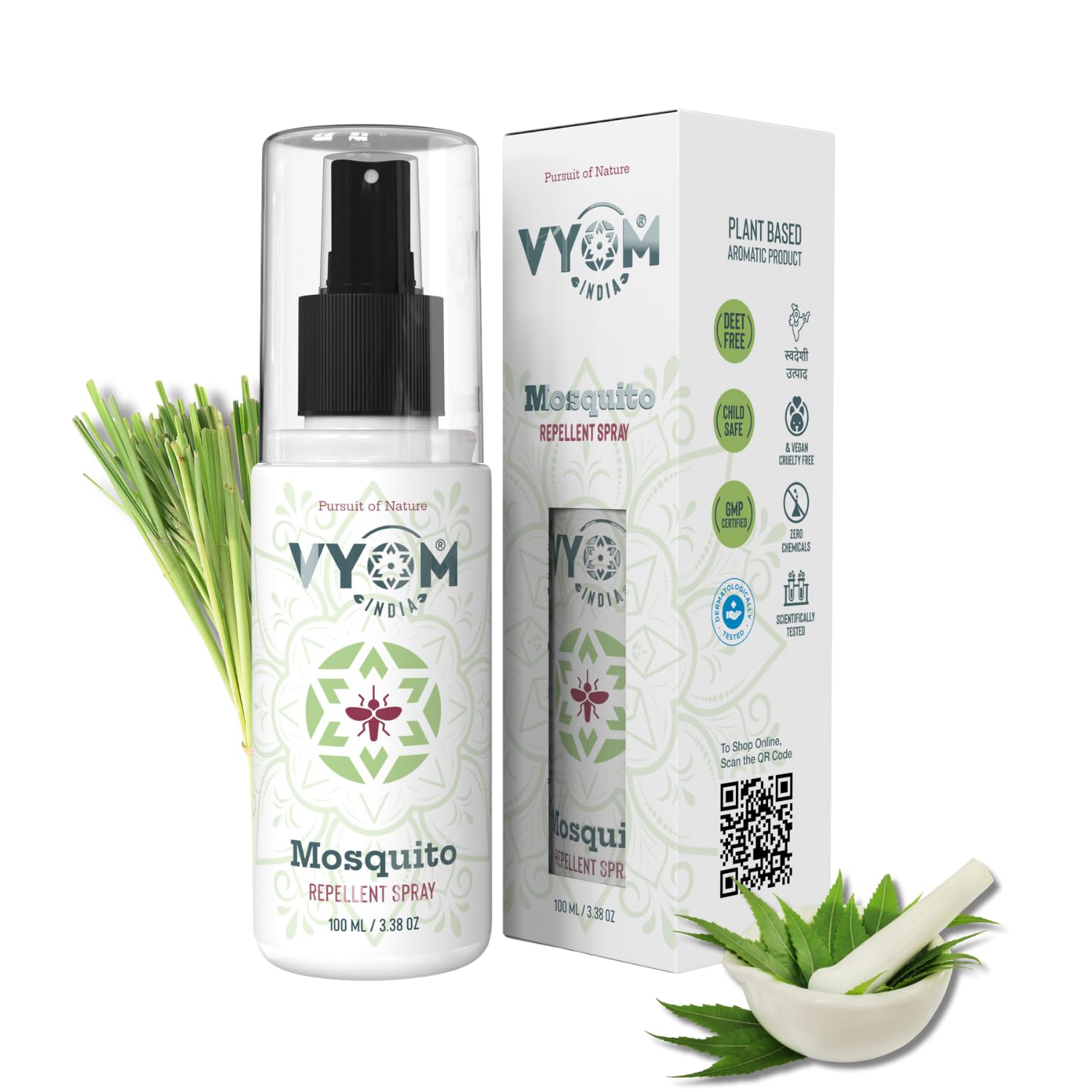 Sponsored Ad - Natural Mosquito Repellent Room Spray 100 ml | 100% Plant-Based, DEET-Free | Citronella & Lemongrass Oil | Safe for Infant, Child & Pet, Chemical Free Room Spray